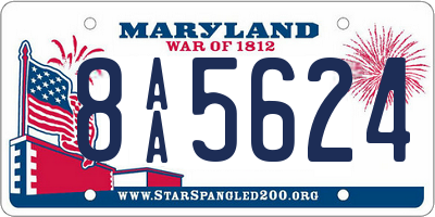 MD license plate 8AA5624