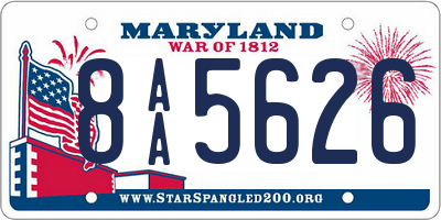 MD license plate 8AA5626