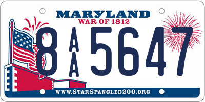 MD license plate 8AA5647