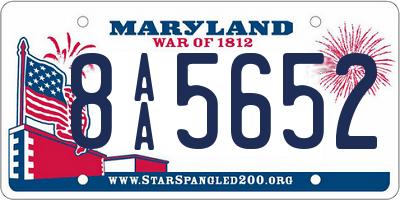 MD license plate 8AA5652