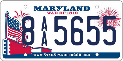 MD license plate 8AA5655