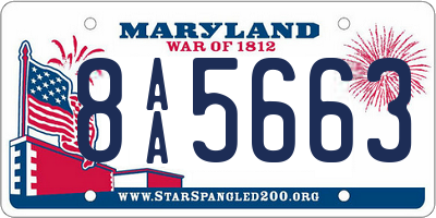 MD license plate 8AA5663