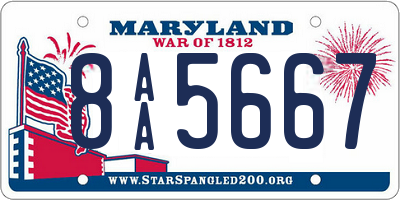 MD license plate 8AA5667