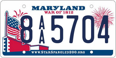 MD license plate 8AA5704