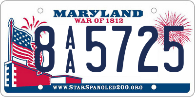 MD license plate 8AA5725