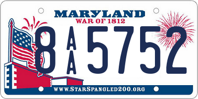 MD license plate 8AA5752