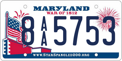 MD license plate 8AA5753