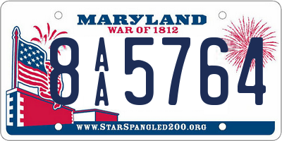 MD license plate 8AA5764