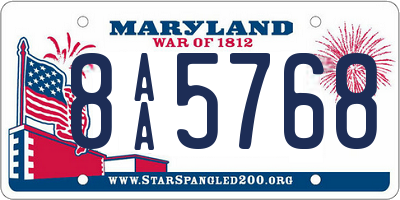 MD license plate 8AA5768