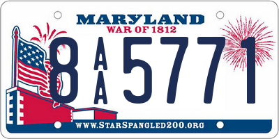 MD license plate 8AA5771