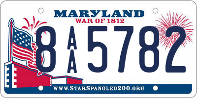 MD license plate 8AA5782