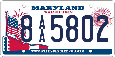 MD license plate 8AA5802