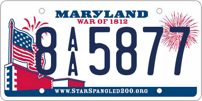 MD license plate 8AA5877