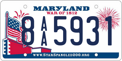 MD license plate 8AA5931
