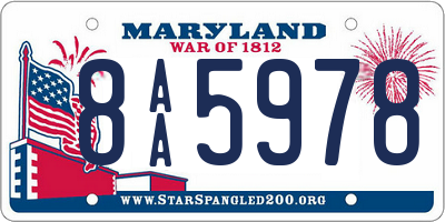 MD license plate 8AA5978
