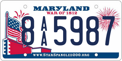 MD license plate 8AA5987