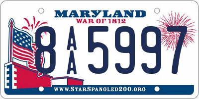 MD license plate 8AA5997