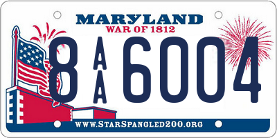 MD license plate 8AA6004
