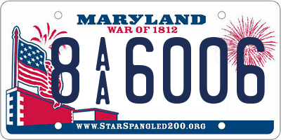 MD license plate 8AA6006