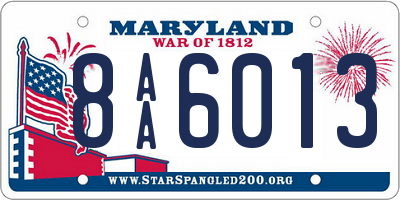 MD license plate 8AA6013