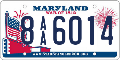 MD license plate 8AA6014