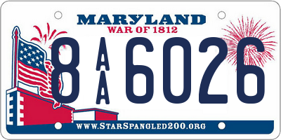 MD license plate 8AA6026