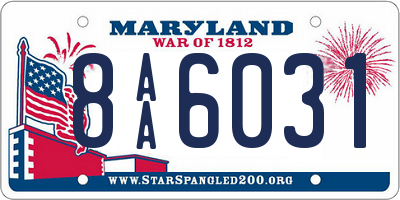 MD license plate 8AA6031