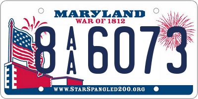 MD license plate 8AA6073
