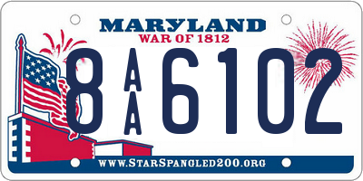 MD license plate 8AA6102