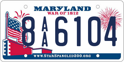 MD license plate 8AA6104