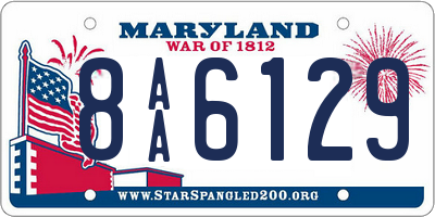 MD license plate 8AA6129