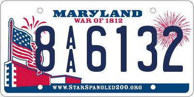MD license plate 8AA6132