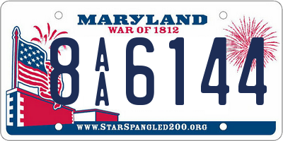 MD license plate 8AA6144
