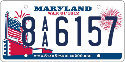 MD license plate 8AA6157