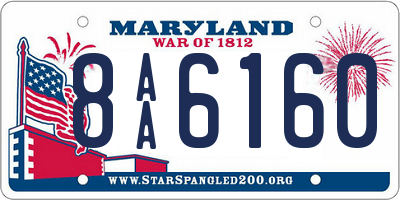 MD license plate 8AA6160