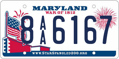 MD license plate 8AA6167