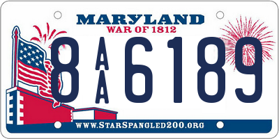 MD license plate 8AA6189