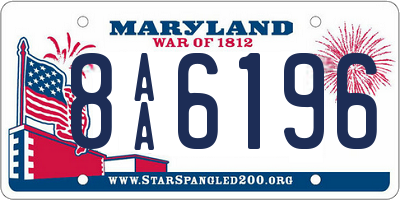 MD license plate 8AA6196