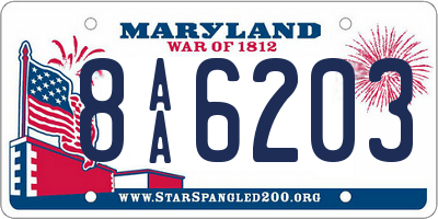 MD license plate 8AA6203