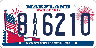 MD license plate 8AA6210
