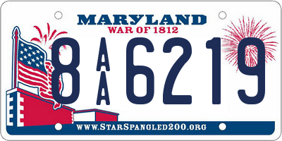 MD license plate 8AA6219