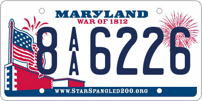 MD license plate 8AA6226