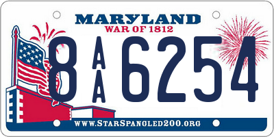 MD license plate 8AA6254