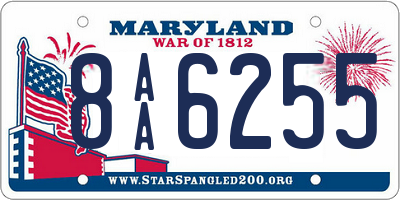 MD license plate 8AA6255