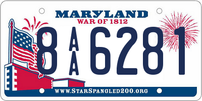 MD license plate 8AA6281
