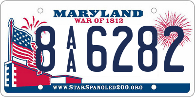 MD license plate 8AA6282