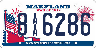 MD license plate 8AA6286