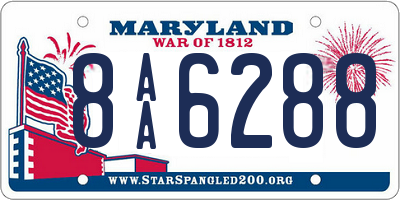 MD license plate 8AA6288
