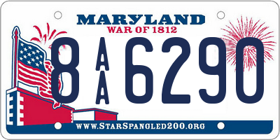 MD license plate 8AA6290