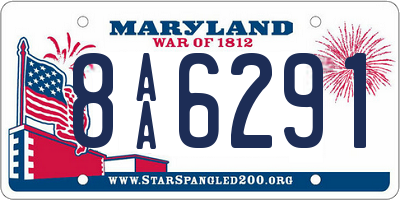 MD license plate 8AA6291